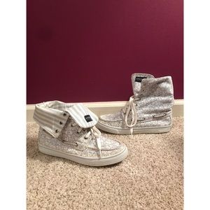 Light Blue Floral High Top Sperry